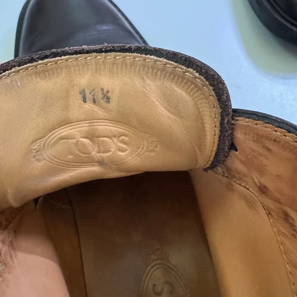 Tod's Chukka Boots Size 11.5 Dark Brown Leather Lace Up Italian Ankle Boots Men